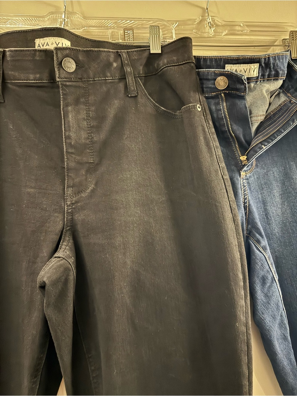 Ava & Viv Black/Blue Ankle-Crop Stretch Jeans